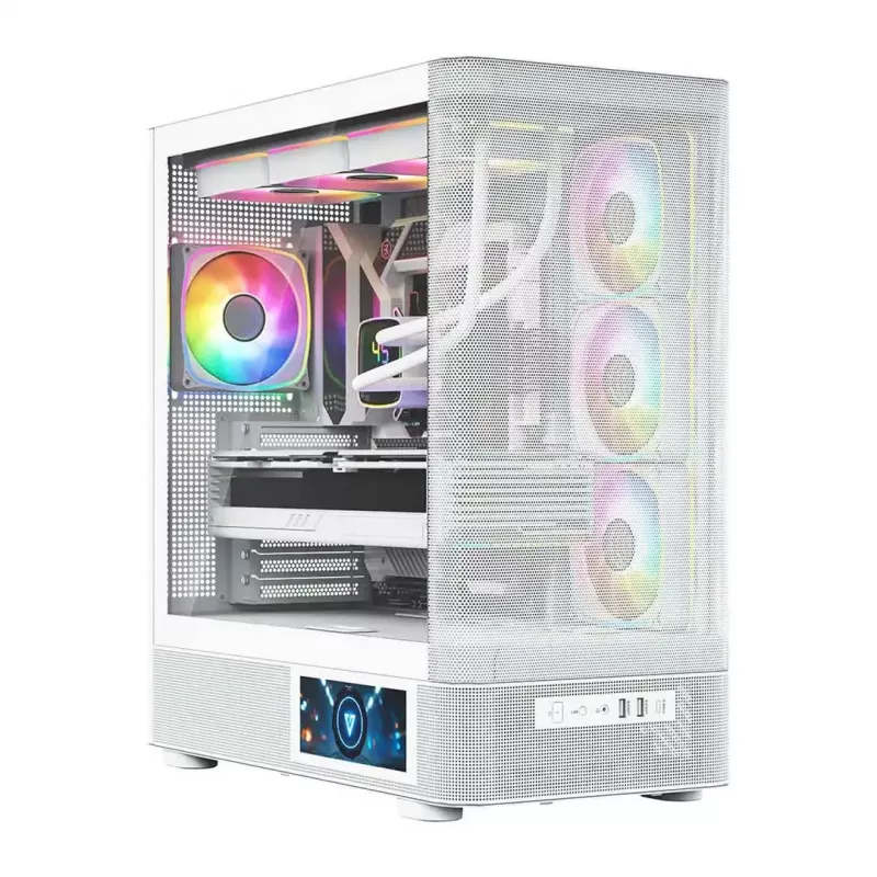 MODECOM VOLCANO AQ400 ARGB MIDI Tower -tietokonekotelo, valkoinen