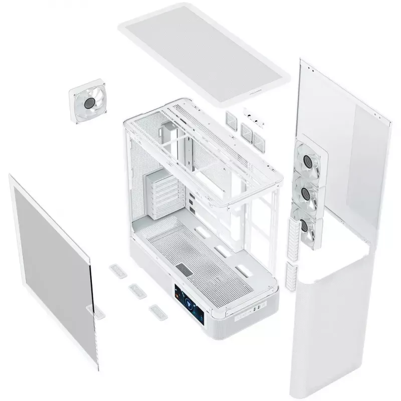 MODECOM VOLCANO AQ400 ARGB MIDI Tower -tietokonekotelo, valkoinen