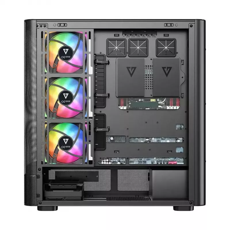 Tietokonekotelo MODECOM VOLCANO AQ500 ARGB MIDI musta