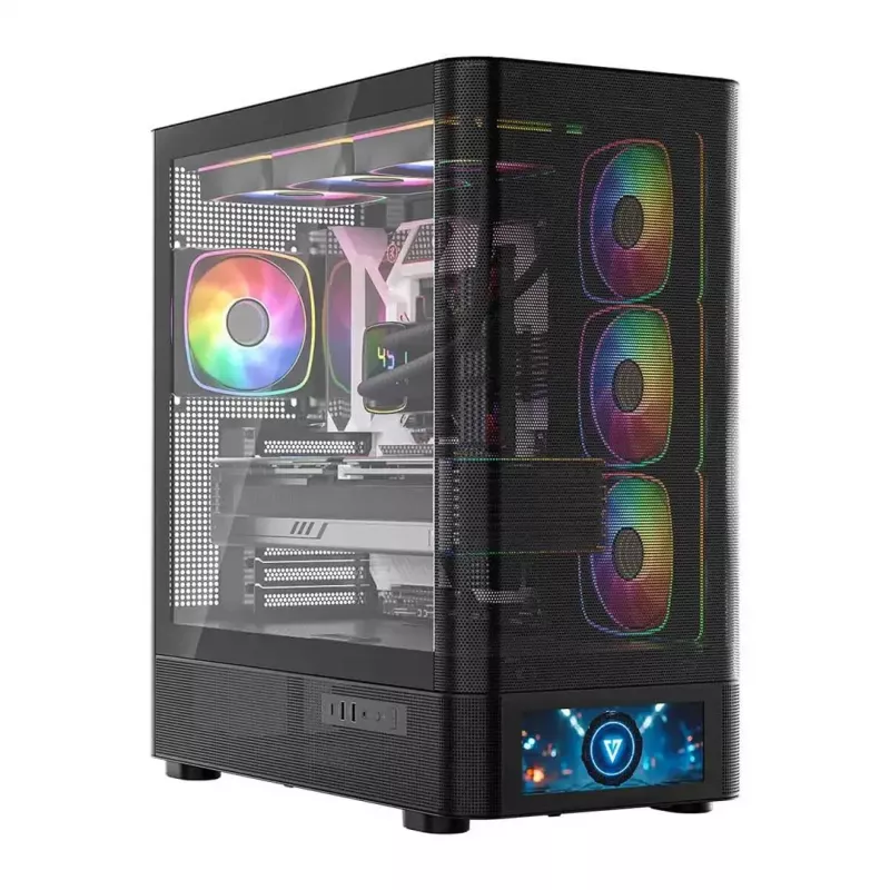 Tietokonekotelo MODECOM VOLCANO AQ500 ARGB MIDI musta