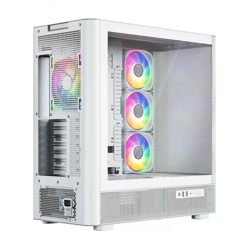 Tietokonekotelo MODECOM VOLCANO AQ500 ARGB MIDI valkoinen