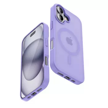 Crong Hybrid Matte Magnetic MagSafe -kotelo iPhone 17 — läpikuultava laventeli, PC+TPU