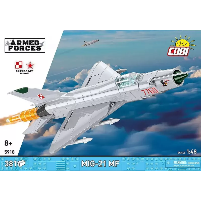 Rakennuspalikat Cobi MiG-21 MF 381 palikan sarja – rakennettava lelumalli
