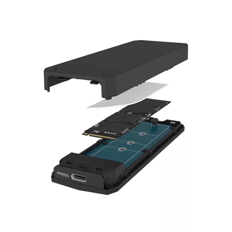 ICY BOX M.2 NVMe SSD-kotelo USB 3.2 Gen 2 Type-C ja RGB-valaistus