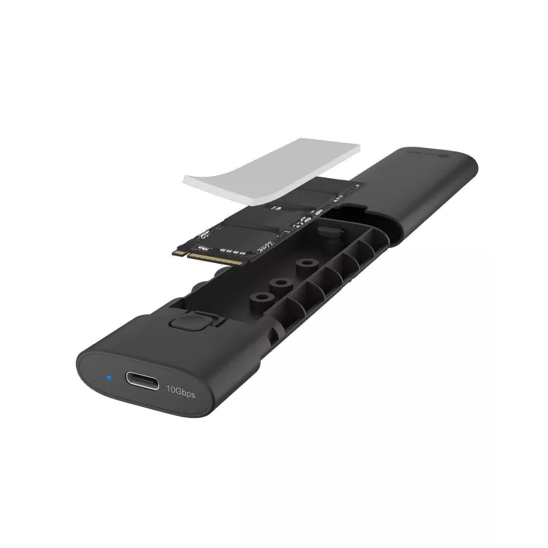 ICY BOX M.2 NVMe-kotelo USB 3.2 Gen 2 Type-C, SSD-kotelo, M.2, PCI Express, 10 Gbit/s, Hot-Swap, musta
