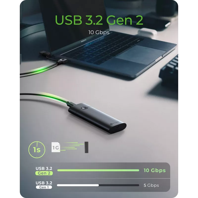 ICY BOX M.2 NVMe-kotelo USB 3.2 Gen 2 Type-C, SSD-kotelo, M.2, PCI Express, 10 Gbit/s, Hot-Swap, musta