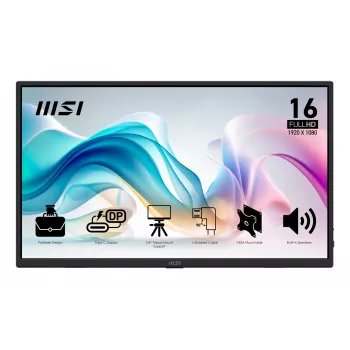 MSI PRO MP165 E6 kannettava TV/näyttö kannettava näyttö musta 39,6 cm (15,6