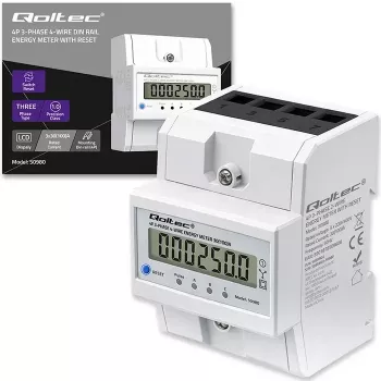 Kolmivaihemittari QOLTEC 50980 — 400 V, 100 A nollauksella
