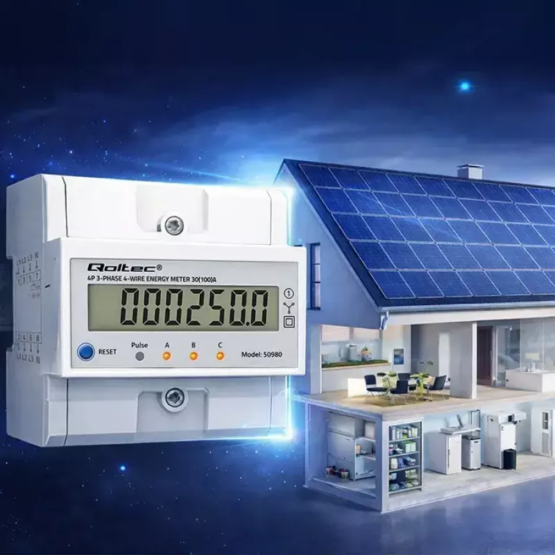 Kolmivaihemittari QOLTEC 50980 — 400 V, 100 A nollauksella