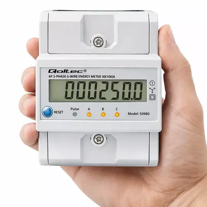 Kolmivaihemittari QOLTEC 50980 — 400 V, 100 A nollauksella