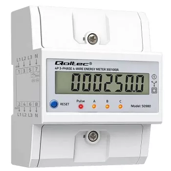 Kolmivaihemittari QOLTEC 50980 — 400 V, 100 A nollauksella