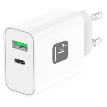 Techly IPW-USB-30WACG matkalaturi yleinen valkoinen AC pikalataus sisäkäyttöön