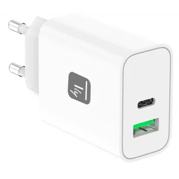 Techly IPW-USB-30WACG matkalaturi yleinen valkoinen AC pikalataus sisäkäyttöön