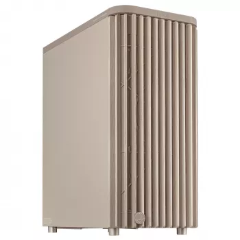 PC-kotelo ASUS ProArt PA401 Wood Edition beige — Mid-Tower, metallinen etupaneeli