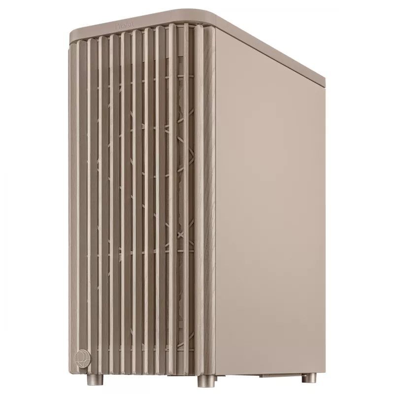 PC-kotelo ASUS ProArt PA401 Wood Edition beige — Mid-Tower, metallinen etupaneeli
