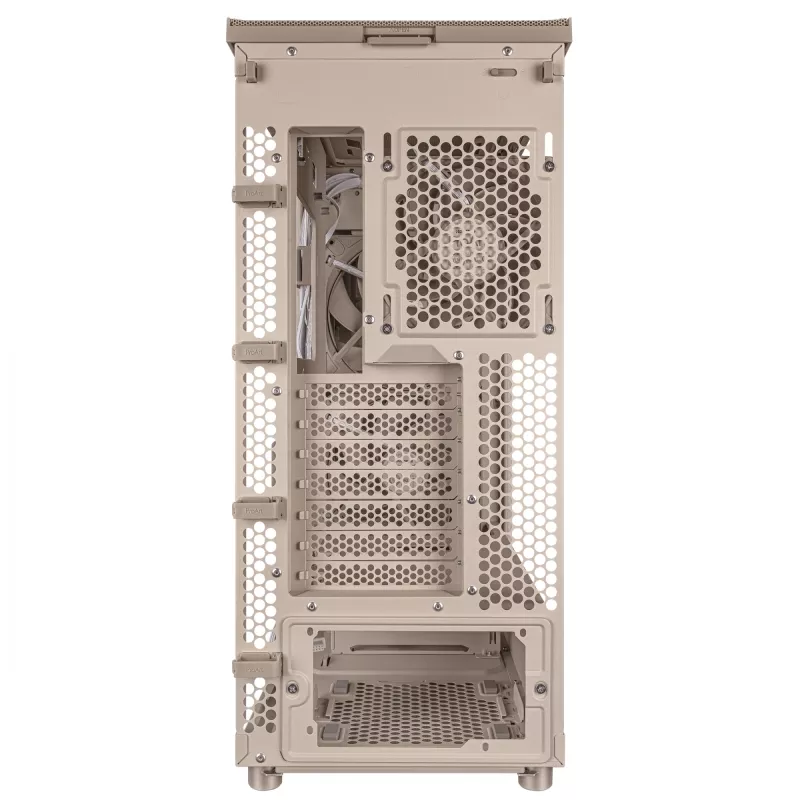 PC-kotelo ASUS ProArt PA401 Wood Edition beige — Mid-Tower, metallinen etupaneeli