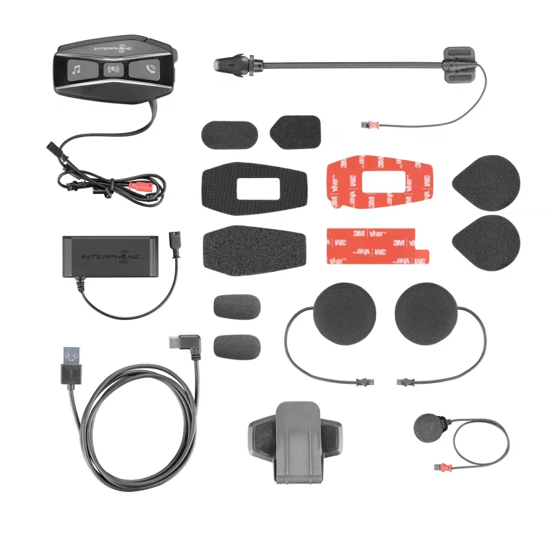 Interphone U-COM 16, 1600 m, A2DP, AVRCP, musta, vedenpitävä, IP67, 8 h