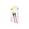USB-A–USB-C-kaapeli Baseus Cafule — USB 2.0 A→C, QC3.0-lataustuki, nailonpunos, punainen