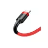 USB-A–USB-C-kaapeli Baseus Cafule — USB 2.0 A→C, QC3.0-lataustuki, nailonpunos, punainen