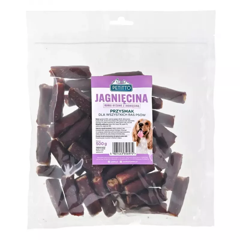 PETITTO lammasrullat koiranherkku, 500 g — täydennysrehu koirille