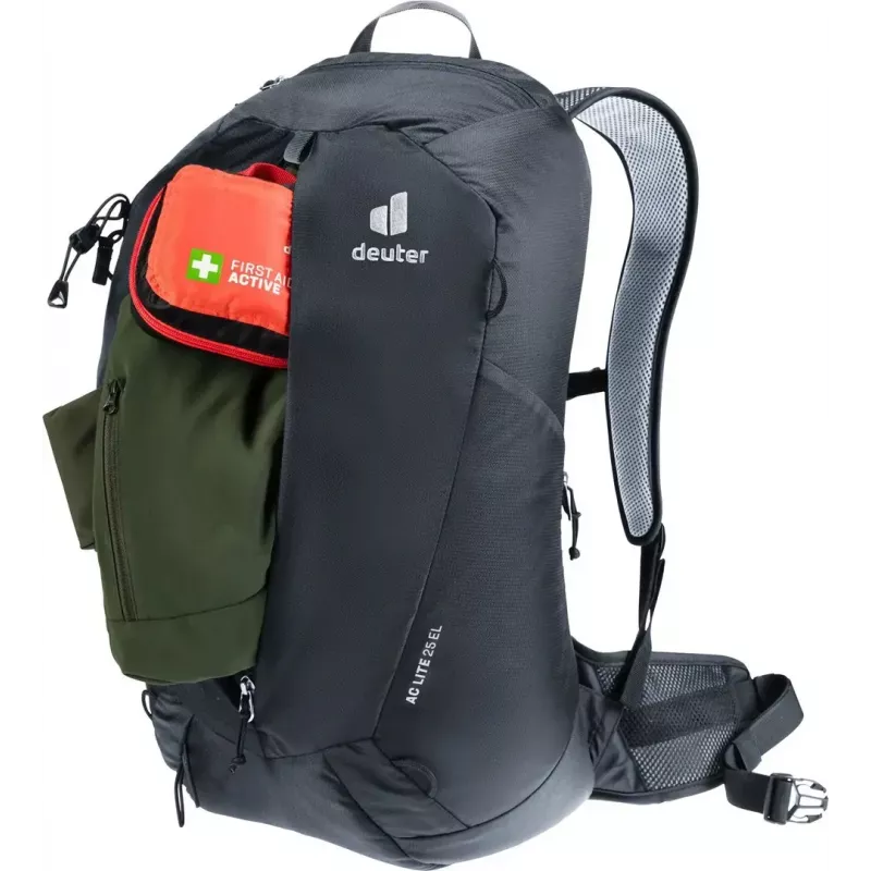 Reppu DEUTER AC Lite 25 EL musta — ilmastoitu päiväreppu, 25 l tilavuus