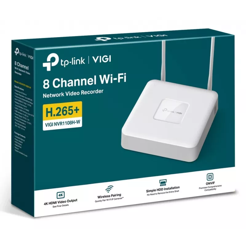 TP-Link VIGI NVR1108H-W verkk videotallennin 8 kanavaa 4K