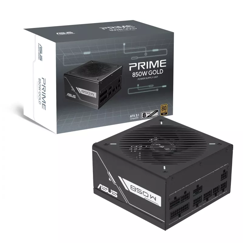 Virtalähde ASUS Prime -850G 850W ATX 20+4-pin, 80 PLUS Gold, musta