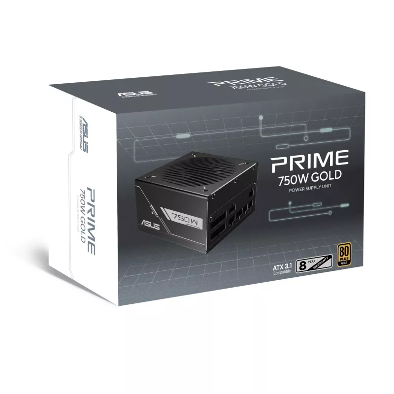 Virtalähde ASUS Prime -750G 750 W 20+4 pin ATX 80 PLUS Gold musta