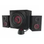 Kaiutinsarja GENESIS Helium 610BT 2.1, 60 W RMS, Bluetooth, johdollinen, punainen/musta, kompakti subwoofer