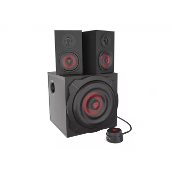 Kaiutinsarja GENESIS Helium 610BT 2.1, 60 W RMS, Bluetooth, johdollinen, punainen/musta, kompakti subwoofer