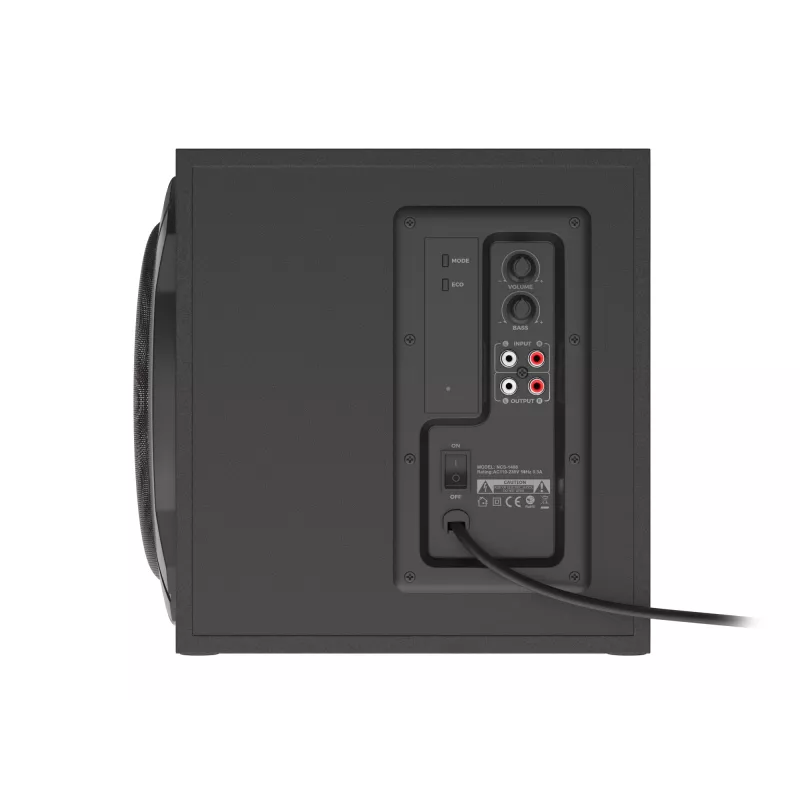 Kaiutinsarja GENESIS Helium 610BT 2.1, 60 W RMS, Bluetooth, johdollinen, punainen/musta, kompakti subwoofer