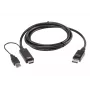 ATEN True 4K 1.8M HDMI–DisplayPort-kaapeli, 1,8 m, HDMI + USB, DisplayPort, urosliitin, urosliitin, suora