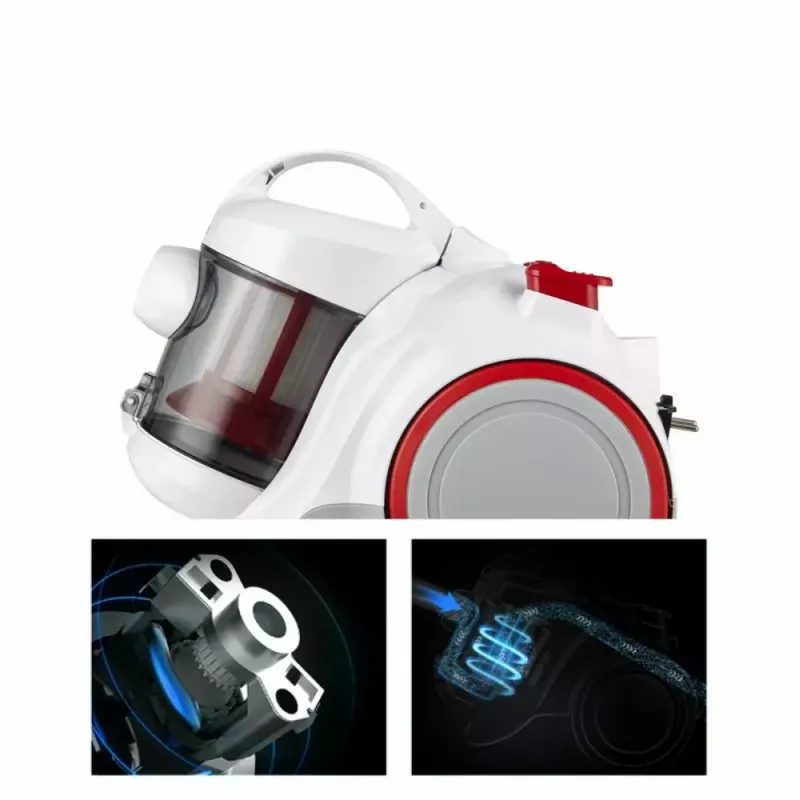 Pussiton pölynimuri Midea C5 MC01PLWH 700 W, 1,5 l pölysäiliö, valkoinen