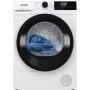 Gorenje kuivausrumpu DHNE82 BK040, vapaasti seisova, edestä täytettävä, lämpöpumppu, valkoinen, painikkeet, kiertonupit, oikea