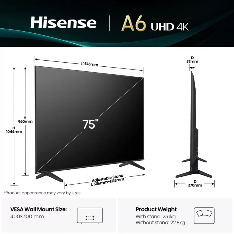Hisense 75A6Q TV 190,5 cm (75