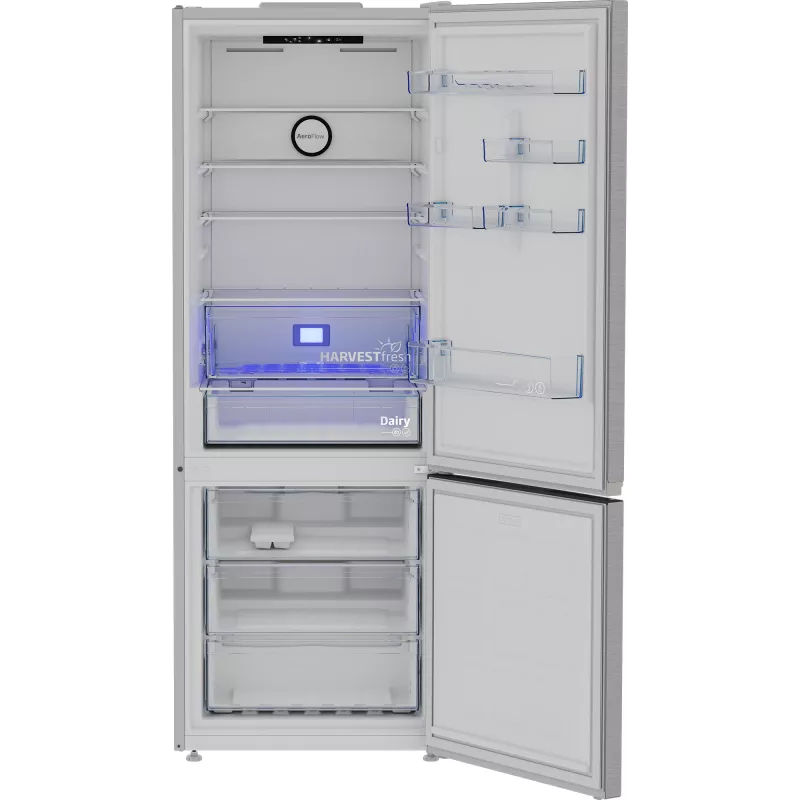 Beko B3RCNE564HXB jääkaappi-pakastin vapaasti seisova 490 L hopea