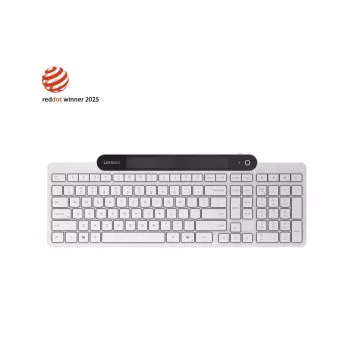 Langaton Bluetooth-näppäimistö Lenovo 800 — US-englanti-asettelu, itselataava, valkoinen