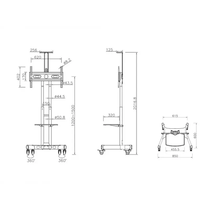 Multibrackets M Public Floorstand Basic 150 sis. hyllyn ja kameratelineen