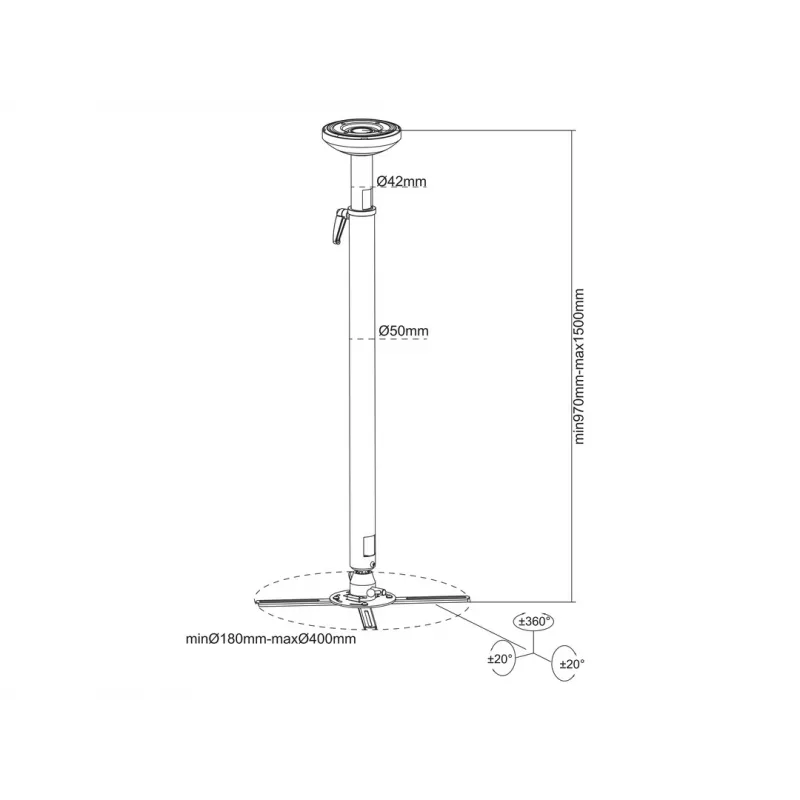 Multibrackets M Universal kattoteline – kattoteline projektorille – valkoinen
