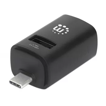 Manhattan USB-C 3-porttinen keskitin, ULTRA COMPACT, 3x USB-A-porttia (1x 5 Gbps USB 3.2 Gen1 eli USB 3.0, 3 x 480 Mbps USB 2.0), USB-virralla toimiva (ei erillistä virtalähdettä)