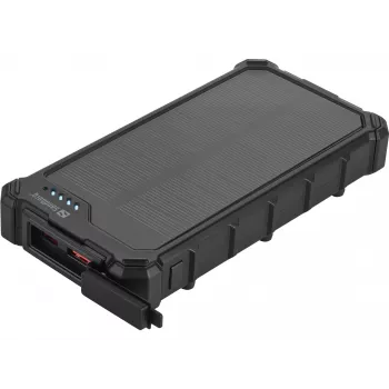 Sandberg Solar Powerbank CampLED 10000, 10000 mAh, Programmable Power Supply (PPS), 3,7 V, 15 W, musta
