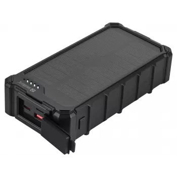 Sandberg Solar Powerbank CampLED 20000, 20000 mAh, Programmable Power Supply (PPS), 3,7 V, 15 W, musta