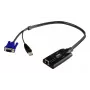 ATEN USB - VGA Cat5e/6 KVM-sovitinkaapeli (CPU-moduuli), USB, USB, VGA, musta, sininen, metallinen, RJ-45, 1 x RJ-45