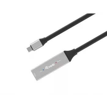 USB-C–USB-C aktiivinen jatkokaapeli EQUIP 5 m, USB 3.2 Gen 1 (5 Gbit/s), nikkelöidyt kontaktit, musta