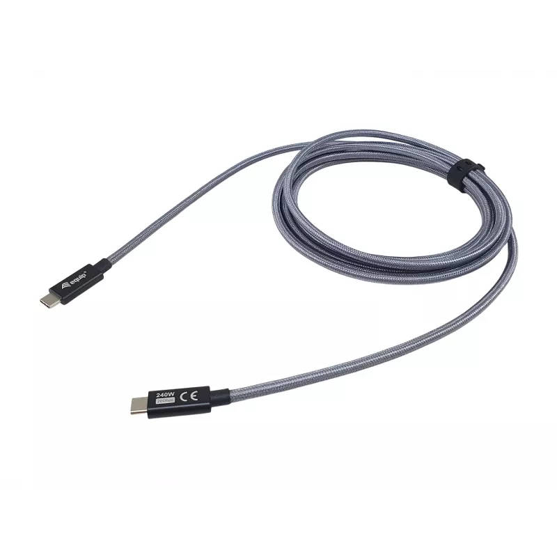 USB-C–USB-C-kaapeli EQUIP 1,0 m — USB 3.2 Gen 2x2, 20 Gbit/s, PD 240 W, 4K/60 Hz, musta