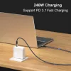 USB-C–USB-C-kaapeli EQUIP 1,0 m — USB 3.2 Gen 2x2, 20 Gbit/s, PD 240 W, 4K/60 Hz, musta