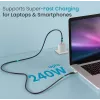 USB-C–USB-C-kaapeli EQUIP 2,0 m — USB 3.2 Gen 2x2, 20 Gbit/s, PD 240W, 4K/60Hz, musta