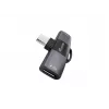 USB-C OTG -adapteri 2-in-1 EQUIP 133479 — 100W PD, 10 Gbit/s, 1x USB-C kahteen USB-C:hen, harmaa
