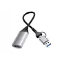 USB–HDMI-adapteri EQUIP 133498 (USB-C- ja USB-A-liitin HDMI:hin, 1080p, alumiinikotelo, harmaa)