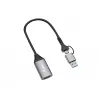 USB–HDMI-adapteri EQUIP 133498 (USB-C- ja USB-A-liitin HDMI:hin, 1080p, alumiinikotelo, harmaa)